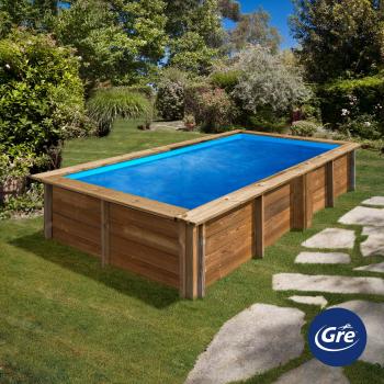 Piscina Rectangular de Madera Sunbay 790204 - Dimensiones: 375 x 200 x 68 cm, Marca: GRE