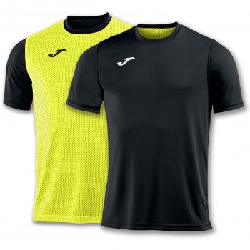 Joma Camiseta Combi Reversible Negro-Amarillo M/C - Camiseta técnica de Manga Corta, Unisex, Negro -