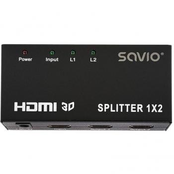 Adaptador Savio HDMI a 2 X HDMI CL-42 - Alta Definición, Conexión Doble