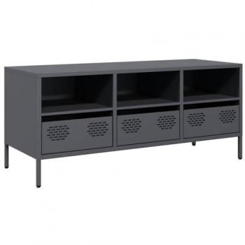 Mueble de TV acero laminado en frío antracita 101.5x39x43.5 cm