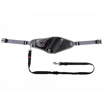 Cinturón de Correr Freedog para Pasear Perros 120 cm con Portabolsas, Llaves y Botella - Negro Unisex