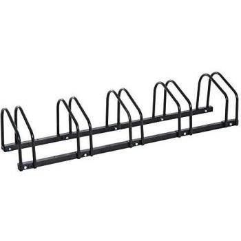 Soporte para 5 bicicletas de acero galvanizado negro, dimensiones 145L x 33l x 27H cm