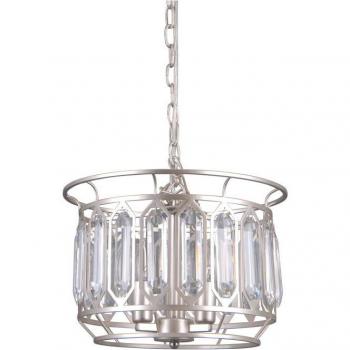 Lámpara colgante moderna de cristal Priscilla en color champán y plata, 3 luces E14