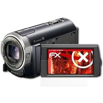 3 x atFoliX Anti-Choque Lámina Protectora de Pantalla Sony HDR-CX305E Antichoque Película Protectora - FX-Shock-Antireflex