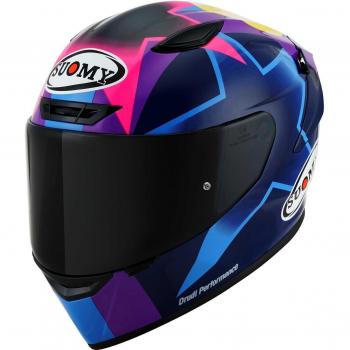 Casco Integral Suomy Track-1 Replica Bastianini 2023 Negro Lila XL