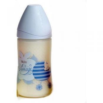 Suavinex Wide Neck Anatomical Latex Baby Bottle 270ml with 3 Positions - Blue
