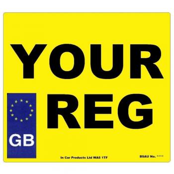 Trasera GB cuadrado Mot UK legal en carretera coche Caravan Van REG placa de número de registro