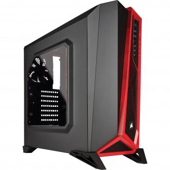 Corsair Carbide Spec-Alpha - Caja de PC, Mid-Tower ATX, Ventana Lateral, Negro y Rojo