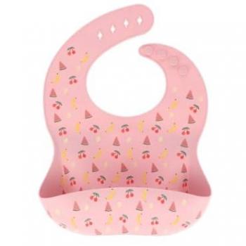 Tutete Babero de Silicona Fruits con Bolsillo Recogemigas, Flexible y Portátil, Apto para Lavavajillas, Libre de BPA, PVC y Ftalatos, Ideal para Bebés de 6 Meses en