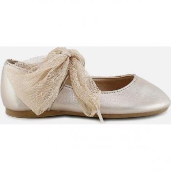 Bailarinas de niña Eli 1957 en piel con cintas de plumeti
