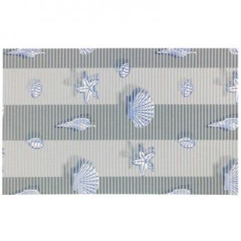 Alfombra antideslizante de espuma suave con diseño de conchas Mare - Gris - 50 x 80 cm
