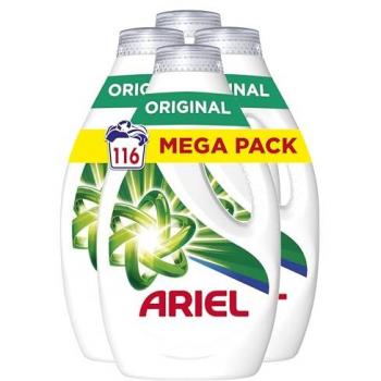 Detergente Líquido Ariel Original 116 Lavados, Eficacia en Frío y Acción Antiolor, Fragancia Irresistible