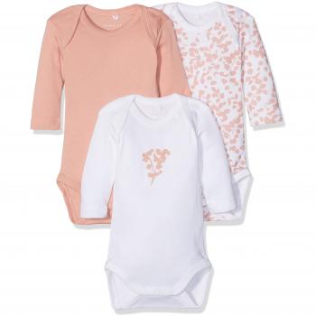 NAME IT Nbfbody 3p Ls Rose Tan Noos, Body para Bebés, Multicolor