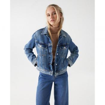 Cazadora de mujer vaquera holgada con efecto de lavado Salsa Jeans