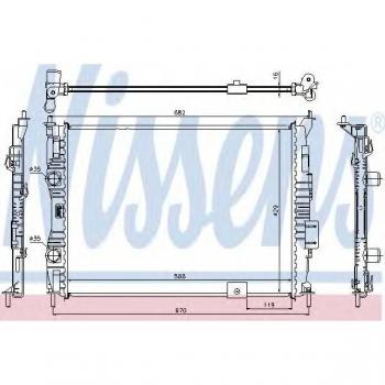 Radiador de refrigeración del motor Nissens 67364