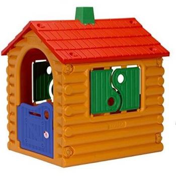 INJUSA - Casa de Juguete The Hut Multicolor Recomendada a Niños +2 Años con 1 Puerta de Acceso con Pestillo y Buzón 3 Ventanas con Persianas y Mostrador Exterior