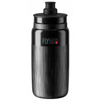 Bidón de Ciclismo ELITE Fly Tex 550ml Negro - Ligero, utilizado por campeones del WorldTour