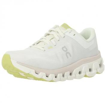 On Cloudflow 4 Women's Low Top Running Shoes - White Lime Green - Size 41