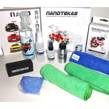 Set de revestimiento cerámico para coche, revestimiento de cerámica, 1 Nano Shine Coat / 1 Nano Wiper / 1 Degreaser
