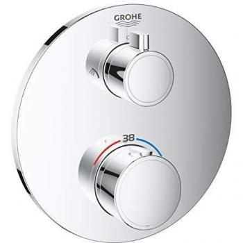 Grohe 24076000 - Termostato de Ducha Grifo Redondo, Cromado, 2 salidas