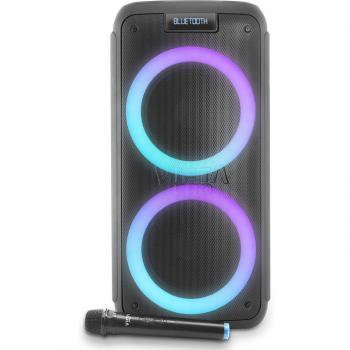 Vieta Pro High Watts Party 20 Altavoz Portátil 500W con Bluetooth, Radio FM, Reproductor USB, Función True Wireless y Micrófono Inalámbrico - Negro