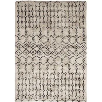 Alfombra 100% algodón reciclado crudo motivos bereberes 120 x 170 cm