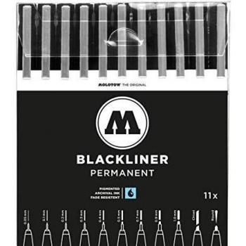Molotow Blackliner Black Marker Brush - MO200486 Set 3 11er Set Black 200.485