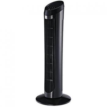 Ventilador de Torre Oscilante Silencioso 45 W con 3 Velocidades, 27 x 27 x 75 cm, Negro