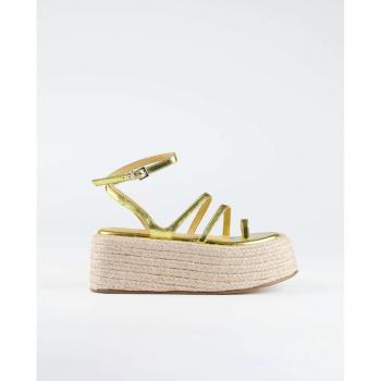 Sandalias de plataforma de mujer con ajuste en dedo y cierre de hebilla