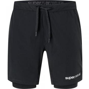 Super.Natural Men's Double Layer Shorts - Jet Black XL