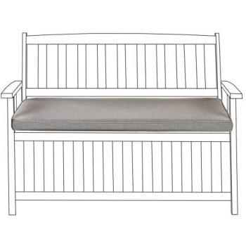 Cojín para Banco de Jardín Gris Claro 108 x 45 cm Resistente UV con Lazos Sovana