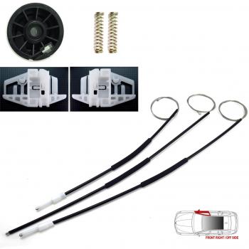 RENAULT MEGANE 2 ELECTRIC WINDOW REGULATOR REPAIR KIT FRONT RIGHT SIDE, 2002-2009, Off Side, O/S, OFS, UK Driver Side, Window Regulator Cables, Clips, Pulley