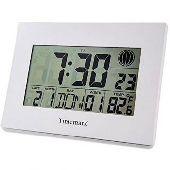 Reloj Pared Digital Timemark Blanco con Termómetro SL500 (24 x 17 x 2 cm)
