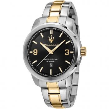 Maserati Reloj Hombre Successo Plateado y Dorado