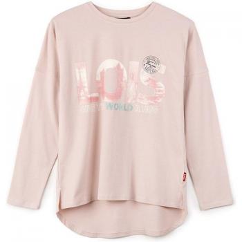 Camiseta semilarga de niña Lois 52399 en algodón rosa 52399-155