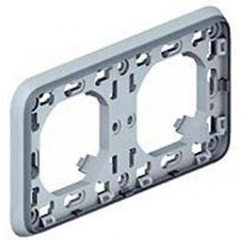 Legrand Plexo IP55 Waterproof Composable Support Frame for 2 Horizontal Posts - Grey