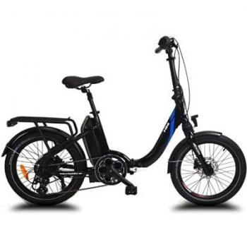 Bicicleta Eléctrica Plegable Urbanbiker Mini 100KM Autonomía Negra 20