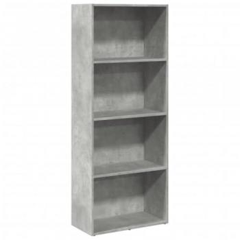 Estantería de madera de ingeniería gris hormigón 60x30x152 cm