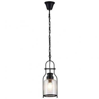 Lámpara colgante Rozalie Vintage en Negro de Metal con 1 llama E27 para Pasillos de Lindby