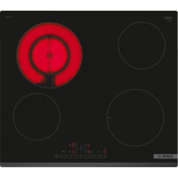 Vitrocerámica Bosch Serie 6 PKF631FP3E de 60 cm con 4 zonas de cocción en color negro
