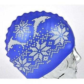 Knitted Dolphins Pattern - Rubber Shower Cap / Swim Cap