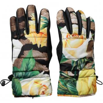Dolce & Gabbana Multicolor Floral Wrist Length Gloves - Size 7 IN