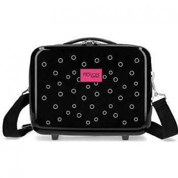 Neceser ABS Movom Bubbles Fucsia, Negro, 29x21x15 cm