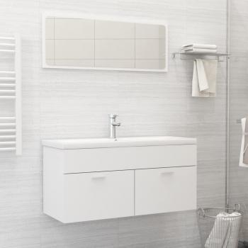 Conjunto de muebles de baño 2 piezas de madera blanca multicapa
