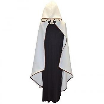 Capa Medieval Beige con Ribete de Piel T-Xl