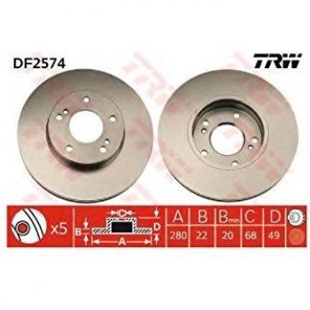 Disco de freno TRW DF2574 ventilado para NISSAN e INFINITI
