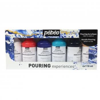 Set de pintura acrílica pour 6 x 118ml Pebeo