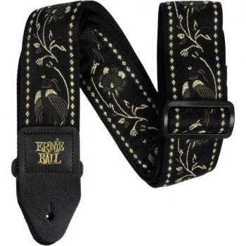 Ernie Ball Classic Jacquard Guitar/Bass Strap - Black Pleasant Pheasant Design
