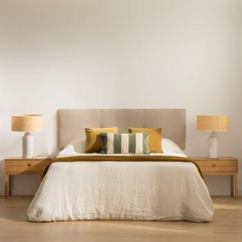 Cabecero Tapizado Beige 150/160 cm con Acabado Perla Ilan