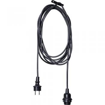 Portalámpara E27 Ute para exterior, 5 m de cable negro con enchufe y suspensión